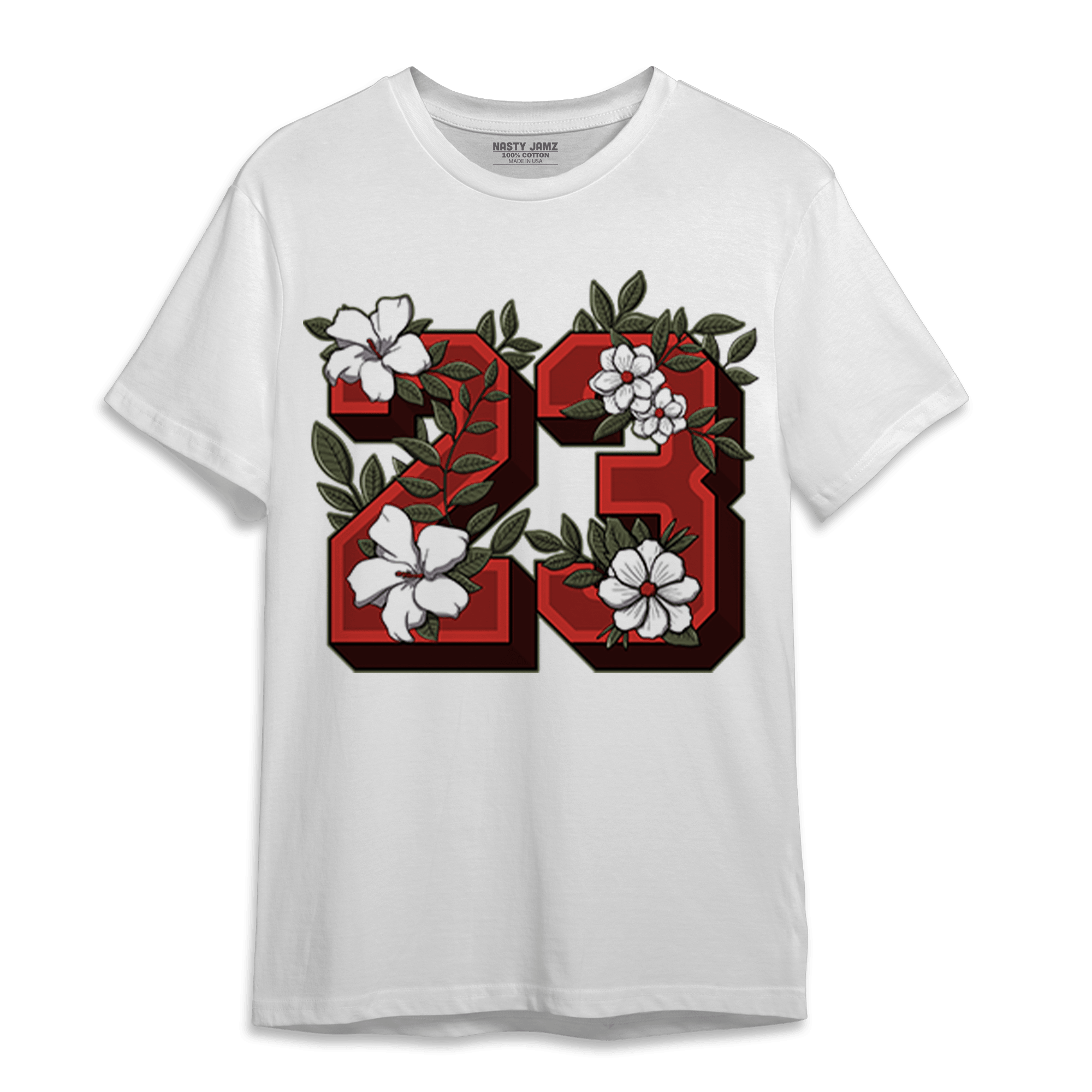 Dunk Low Mystic Red T Shirt Match 23 Floral - NastyJamz