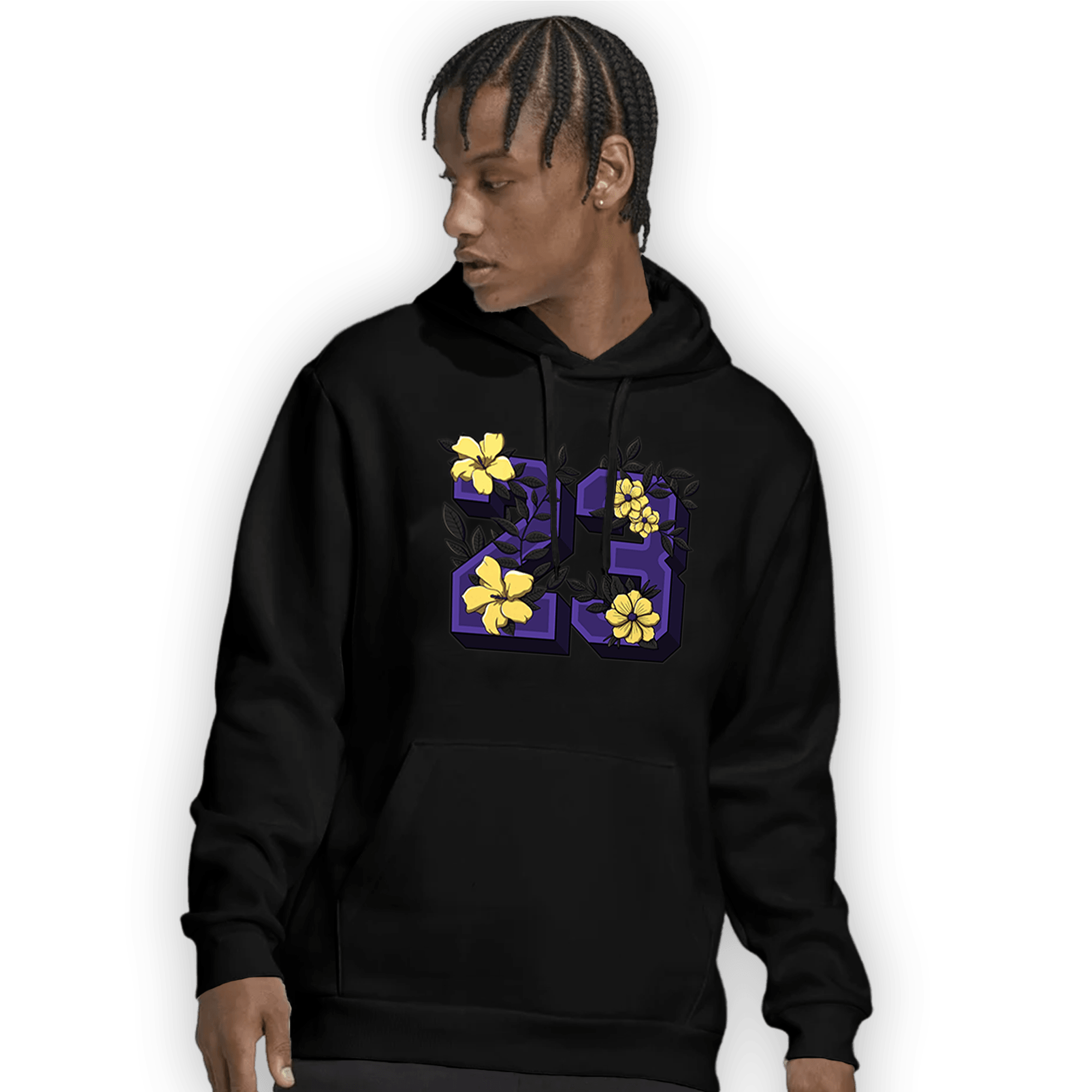 Field Purple 12s Hoodie Match 23 Floral - NastyJamz