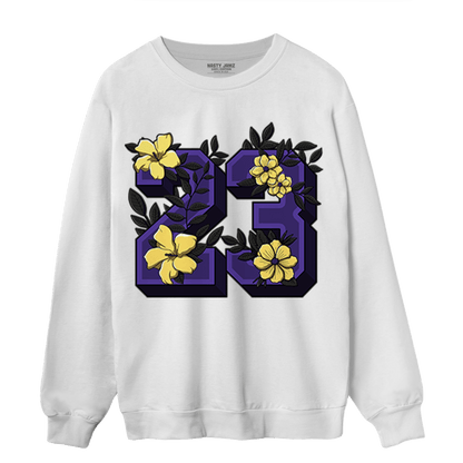 Field Purple 12s Sweatshirt Match 23 Floral - NastyJamz