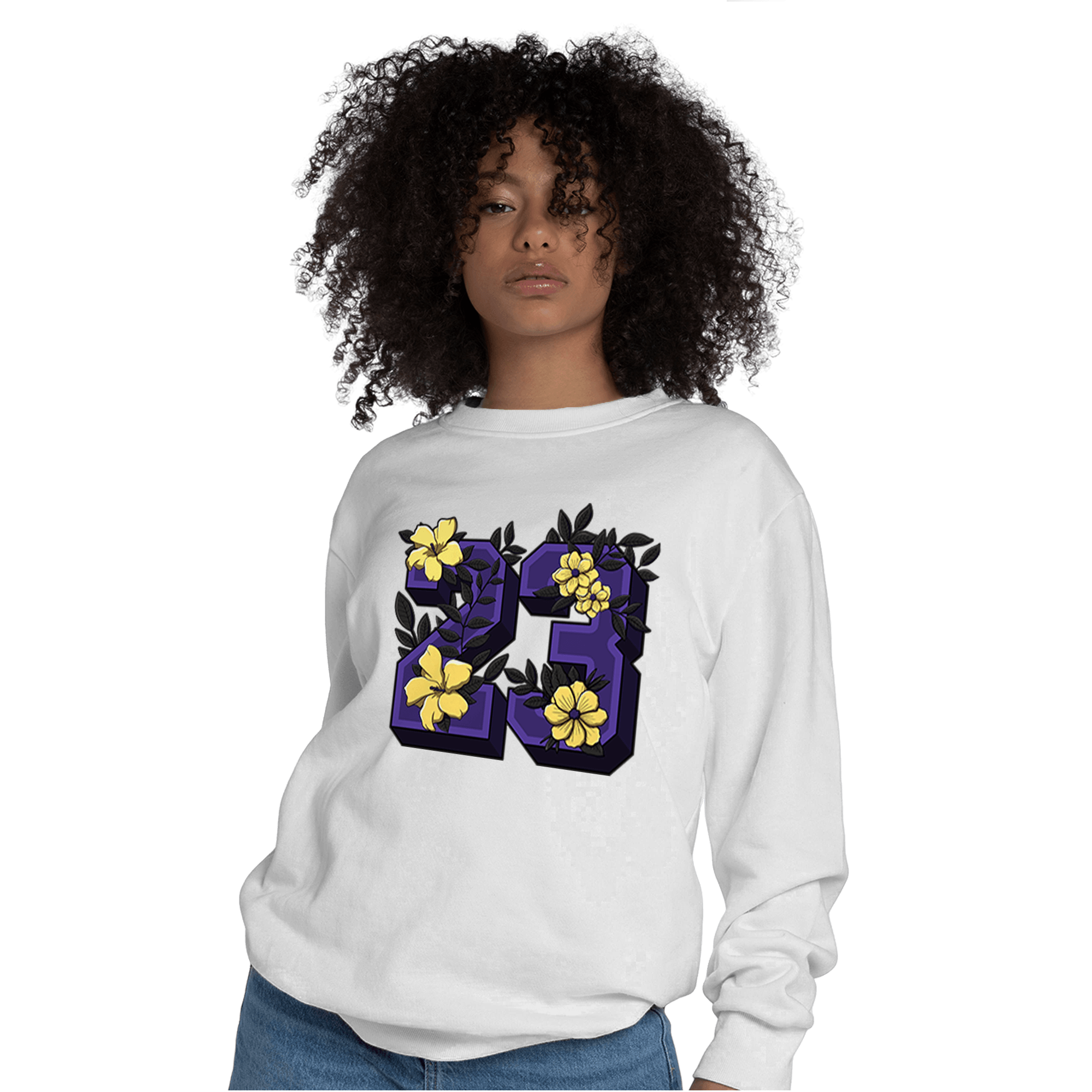 Field Purple 12s Sweatshirt Match 23 Floral - NastyJamz