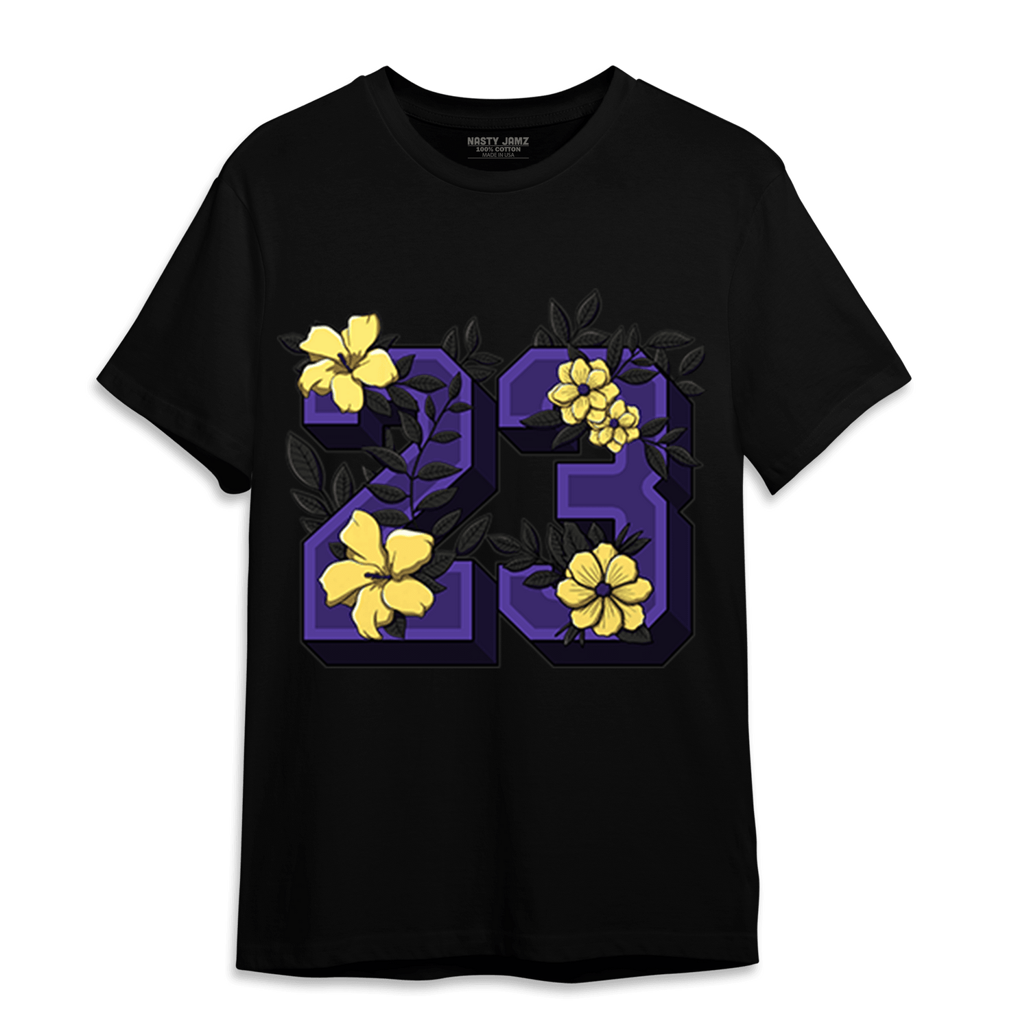 Field Purple 12s T Shirt Match 23 Floral - NastyJamz