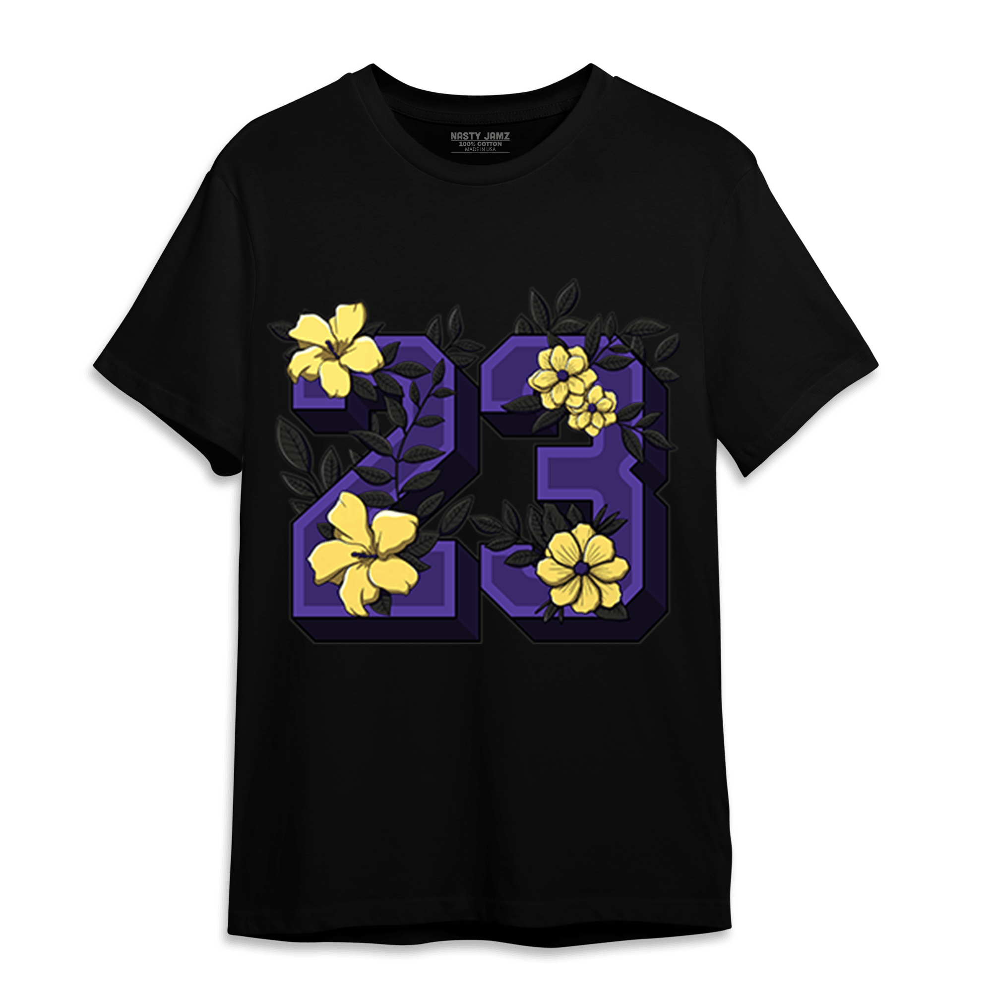 Field Purple 12s T Shirt Match 23 Floral - NastyJamz