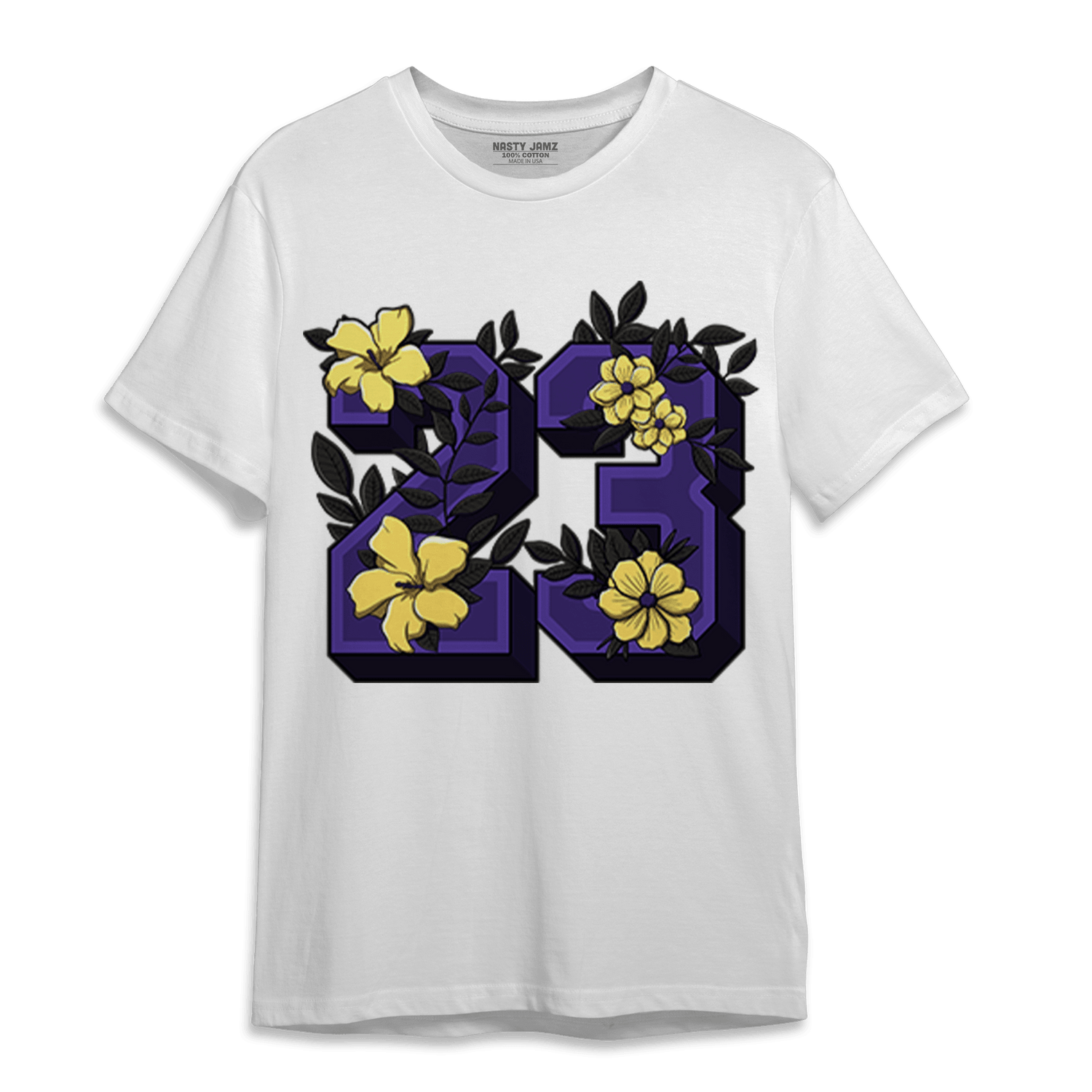 Field Purple 12s T Shirt Match 23 Floral - NastyJamz