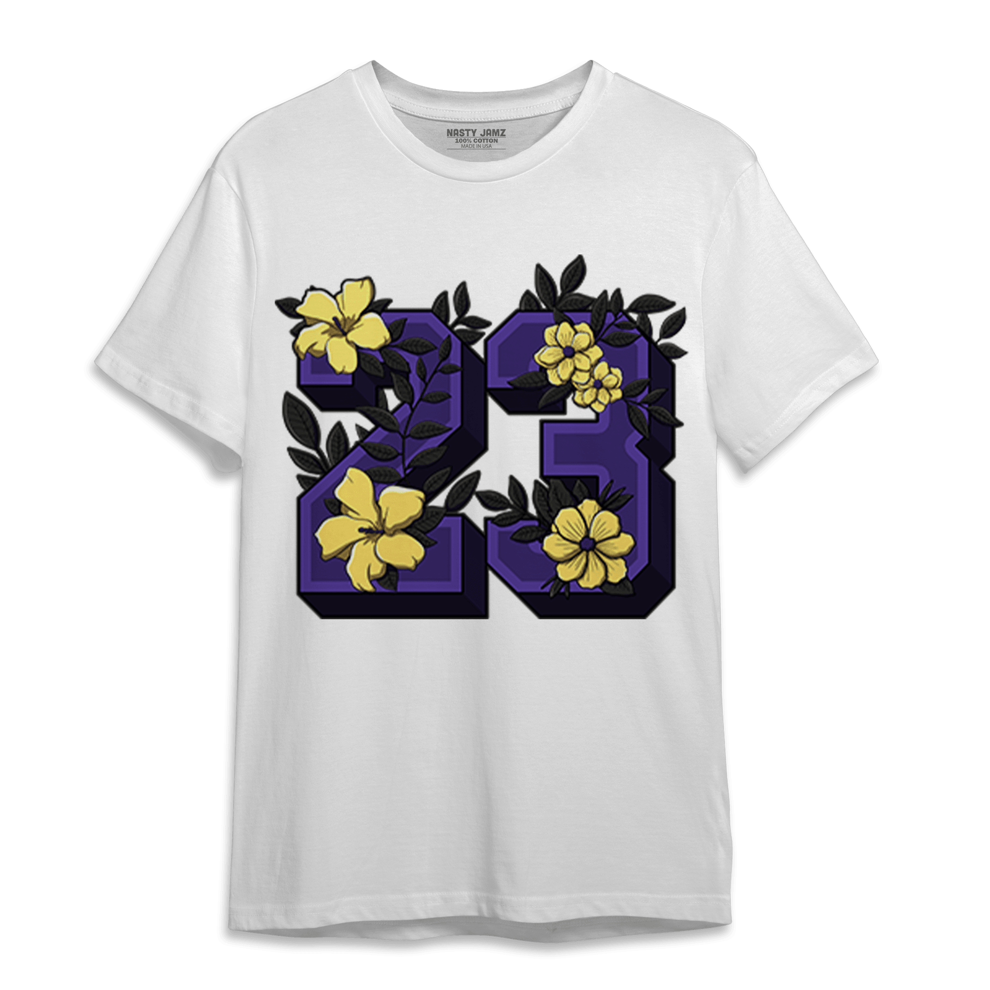 Field Purple 12s T Shirt Match 23 Floral - NastyJamz
