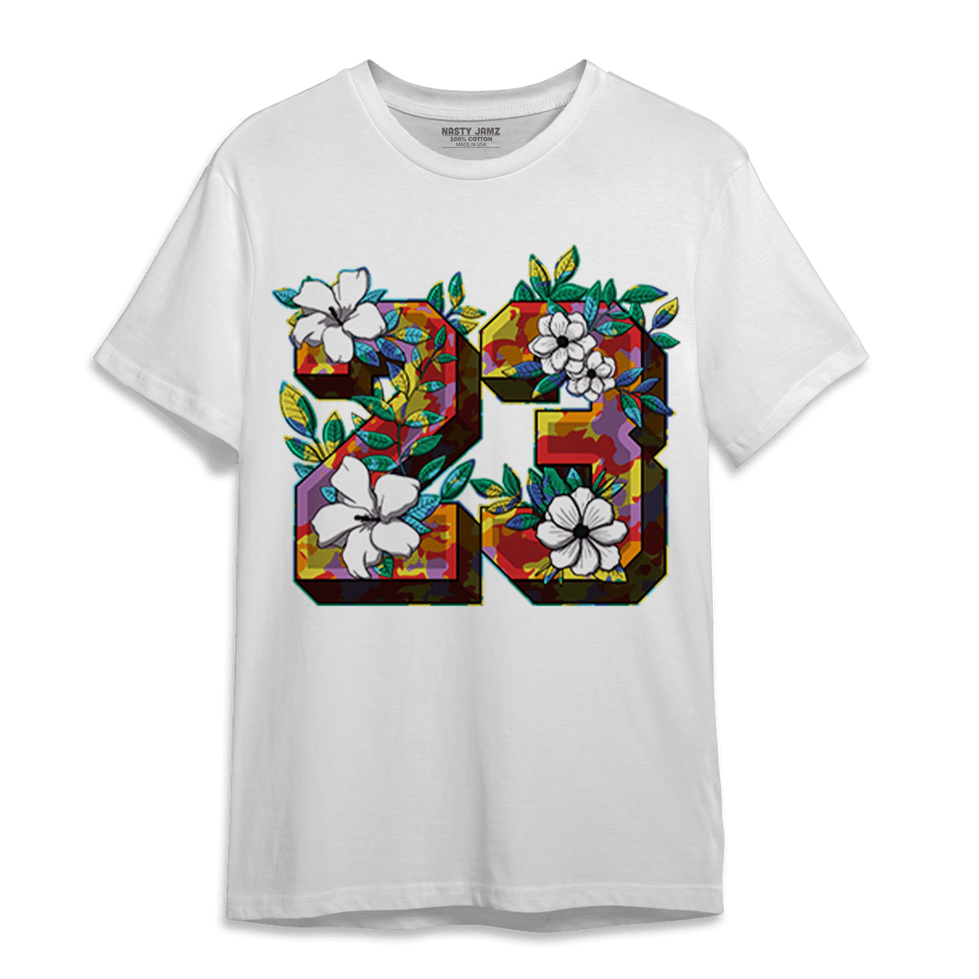Mid GS Six Championships 1s T Shirt Match 23 Floral - NastyJamz