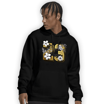 Mid SE Black Gold 1s Hoodie Match 23 Floral - NastyJamz