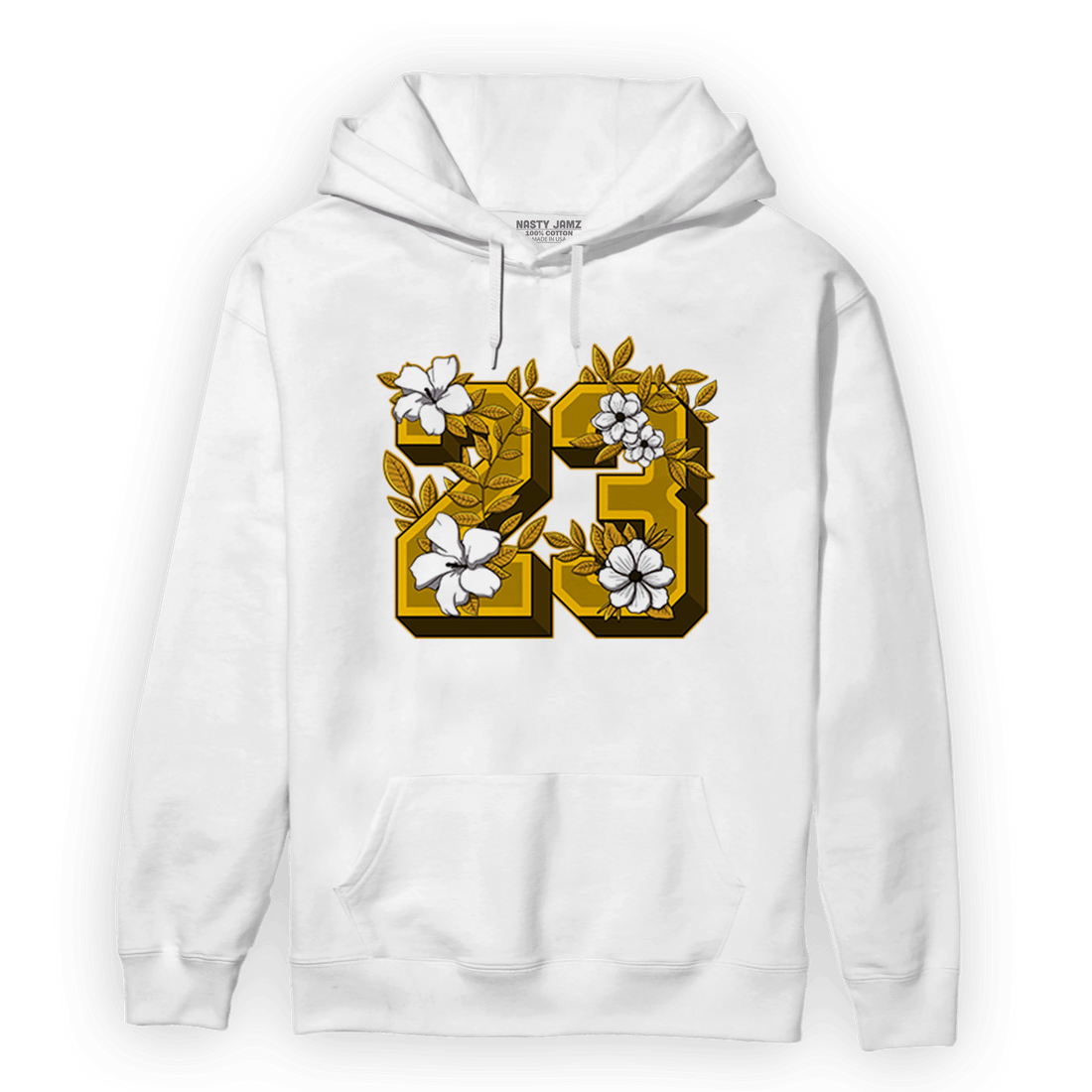 Yellow Ochre 1s Hoodie Match 23 Floral - NastyJamz