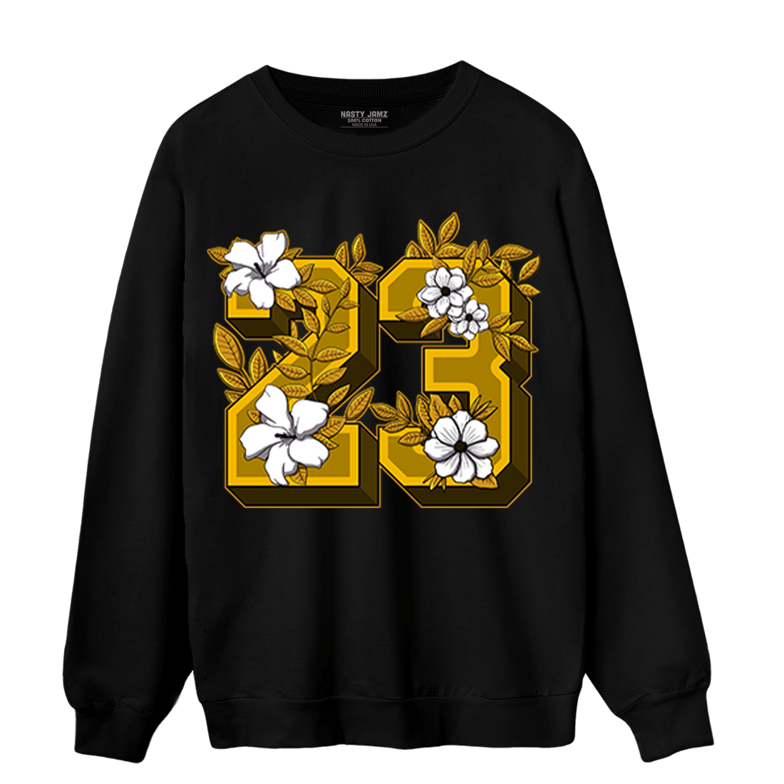 Yellow Ochre 1s Sweatshirt Match 23 Floral - NastyJamz