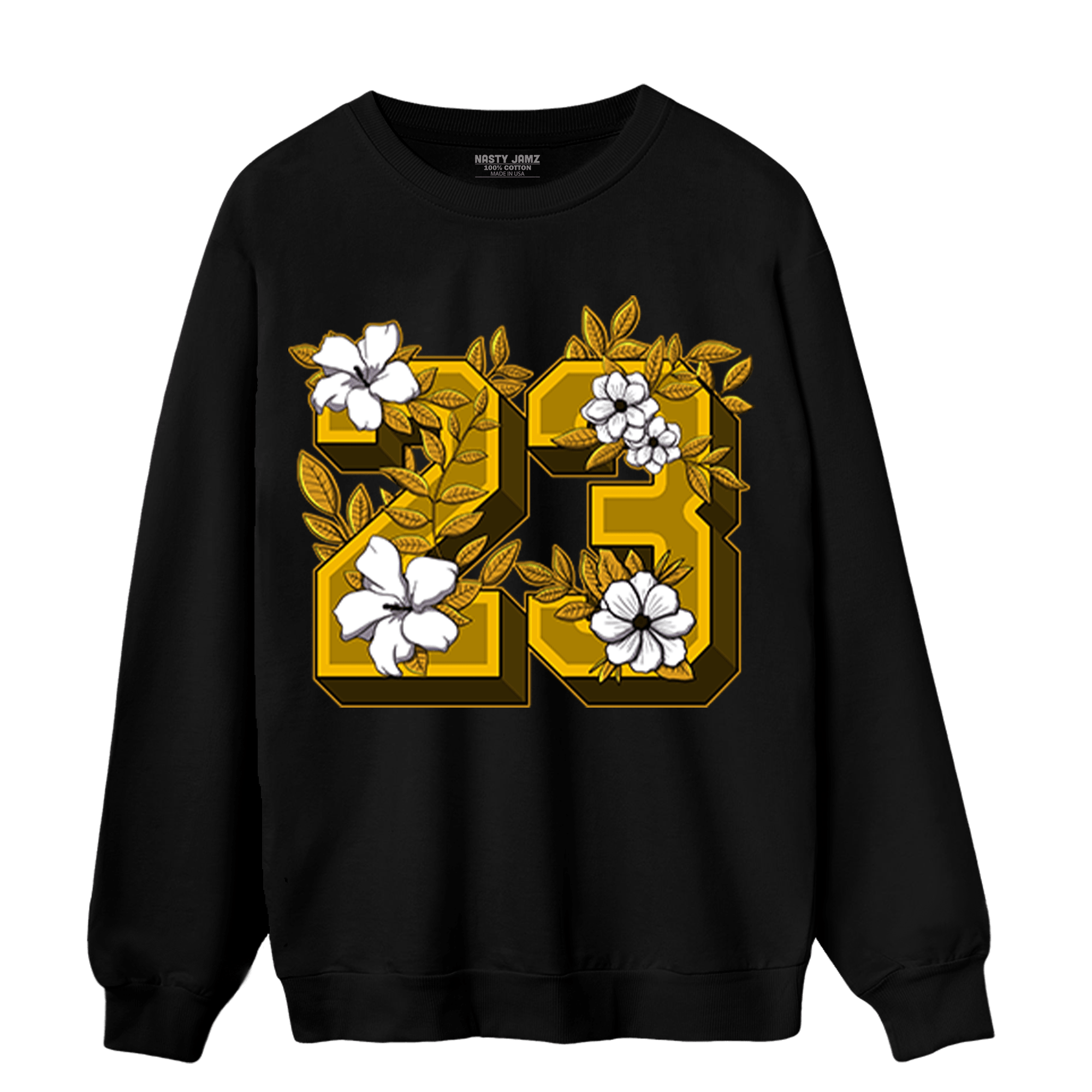 Yellow Ochre 1s Sweatshirt Match 23 Floral - NastyJamz