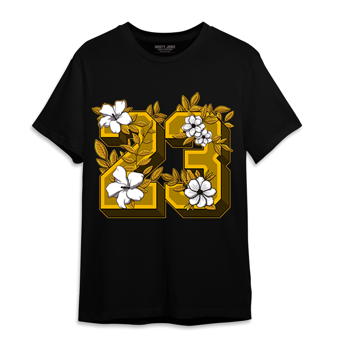Yellow Ochre 1s T Shirt Match 23 Floral - NastyJamz
