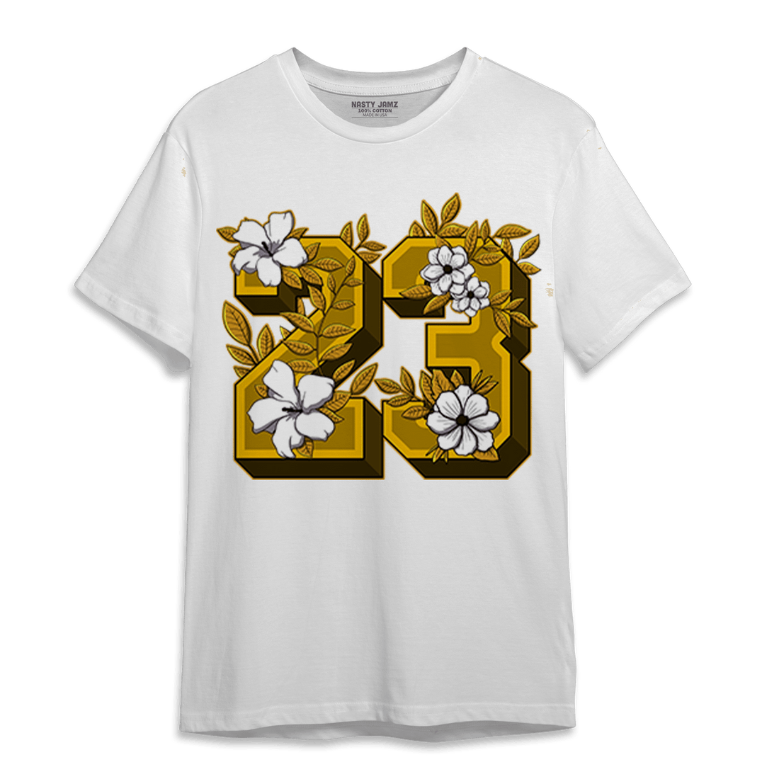 Yellow Ochre 1s T Shirt Match 23 Floral - NastyJamz