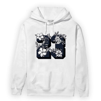 White Navy 3s Hoodie Match 23 Floral - NastyJamz