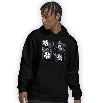 White Navy 3s Hoodie Match 23 Floral - NastyJamz