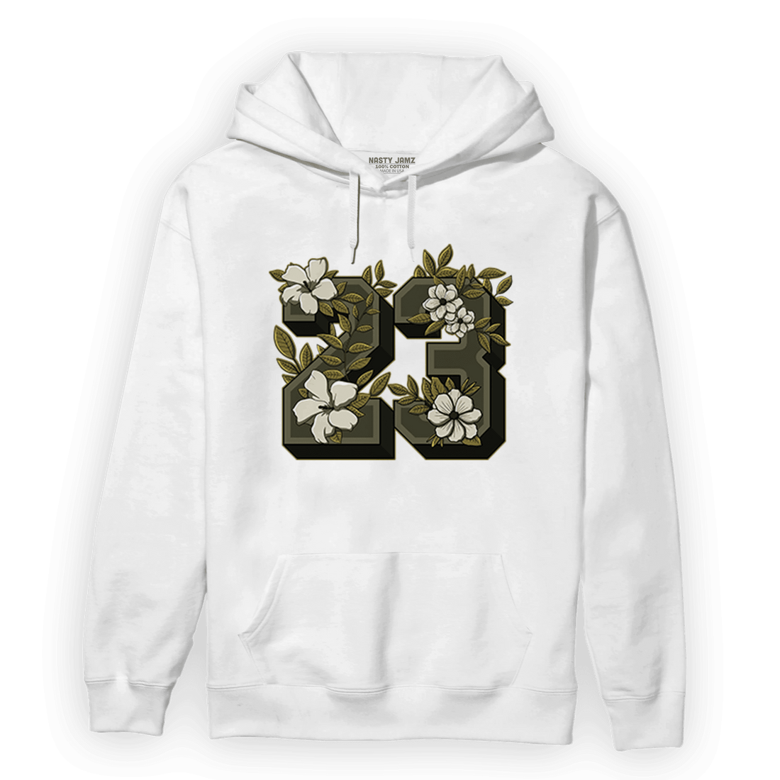 SE Craft Medium Olive 4s Hoodie Match 23 Floral - NastyJamz
