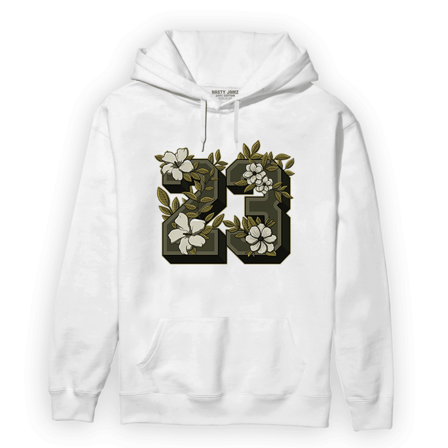 SE Craft Medium Olive 4s Hoodie Match 23 Floral - NastyJamz