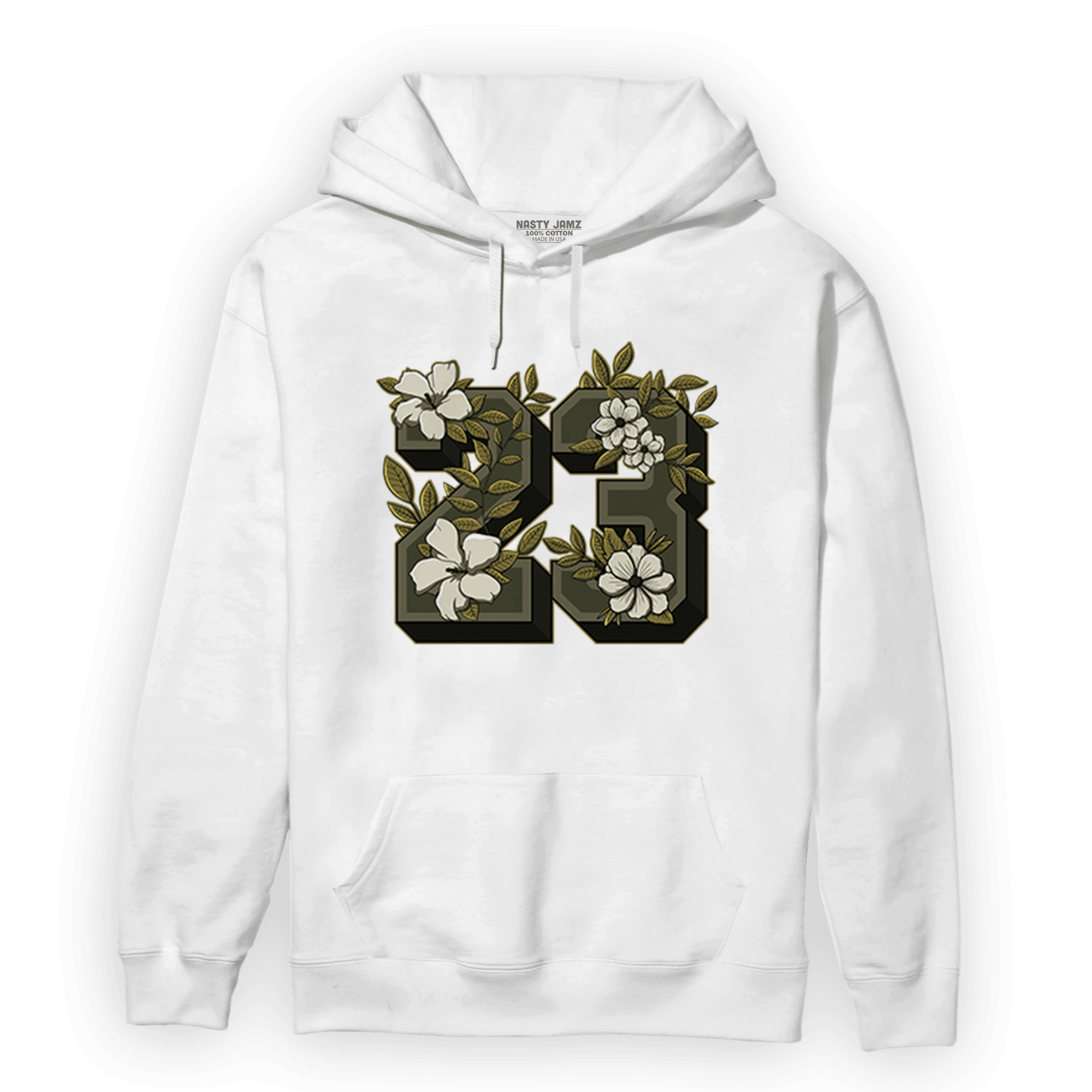 SE Craft Medium Olive 4s Hoodie Match 23 Floral - NastyJamz