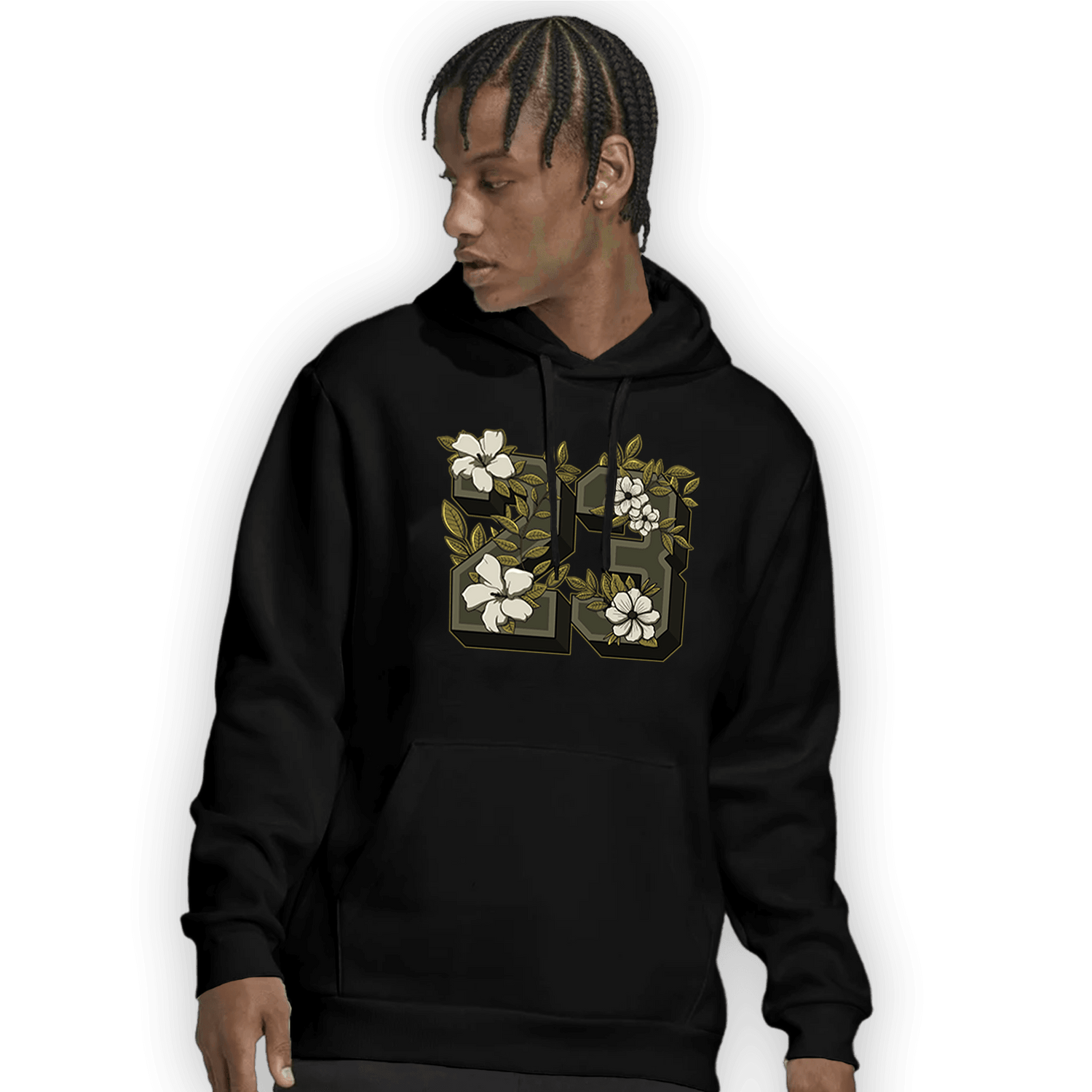 SE Craft Medium Olive 4s Hoodie Match 23 Floral - NastyJamz