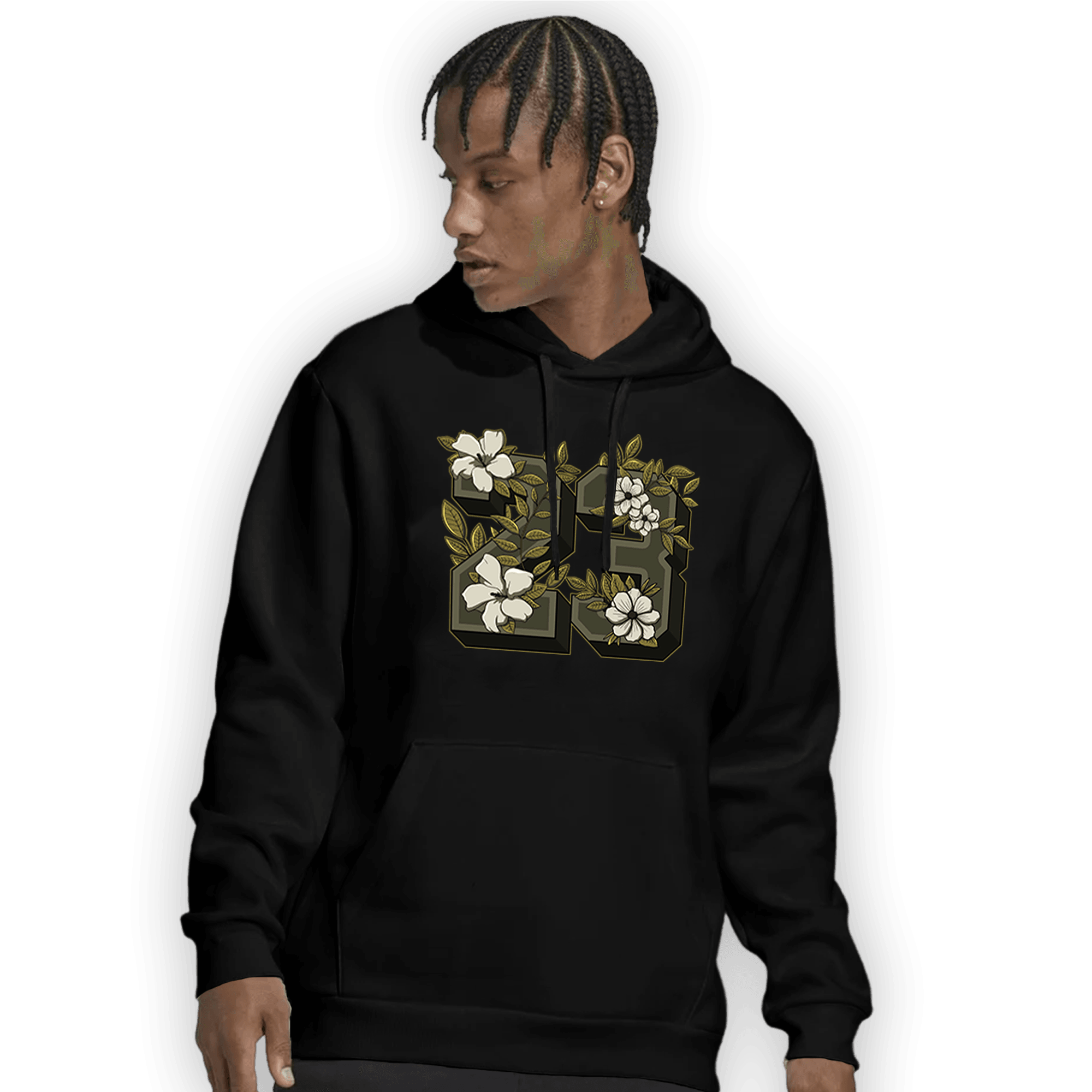 SE Craft Medium Olive 4s Hoodie Match 23 Floral - NastyJamz