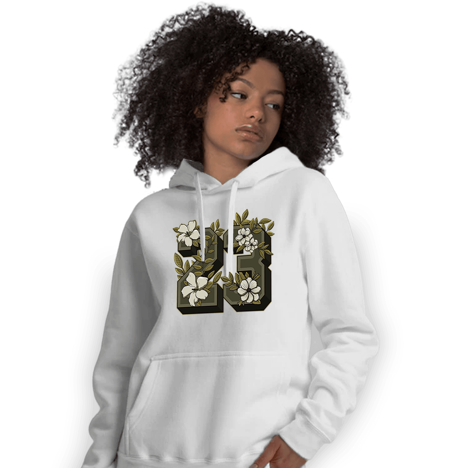 SE Craft Medium Olive 4s Hoodie Match 23 Floral - NastyJamz