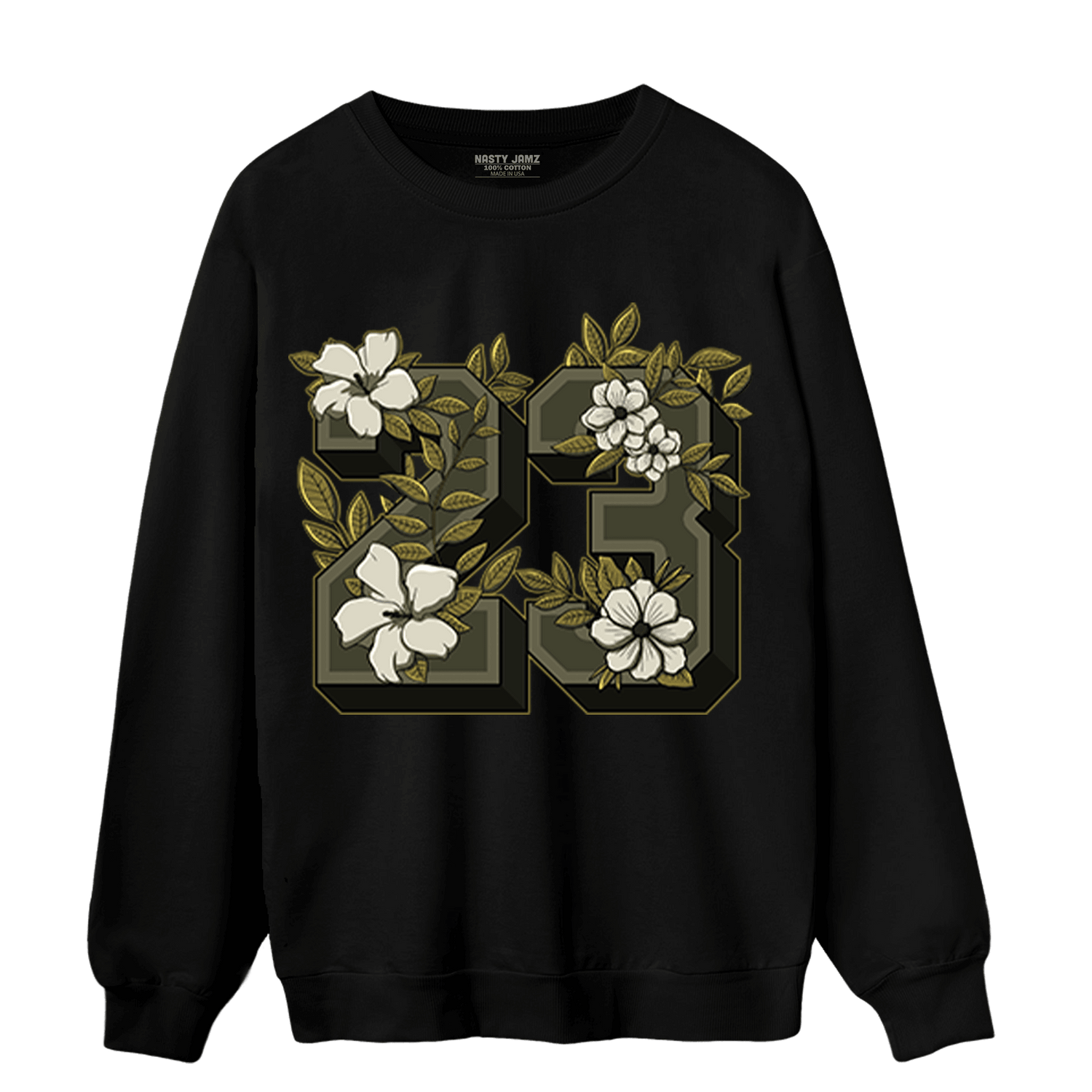 SE Craft Medium Olive 4s Sweatshirt Match 23 Floral - NastyJamz