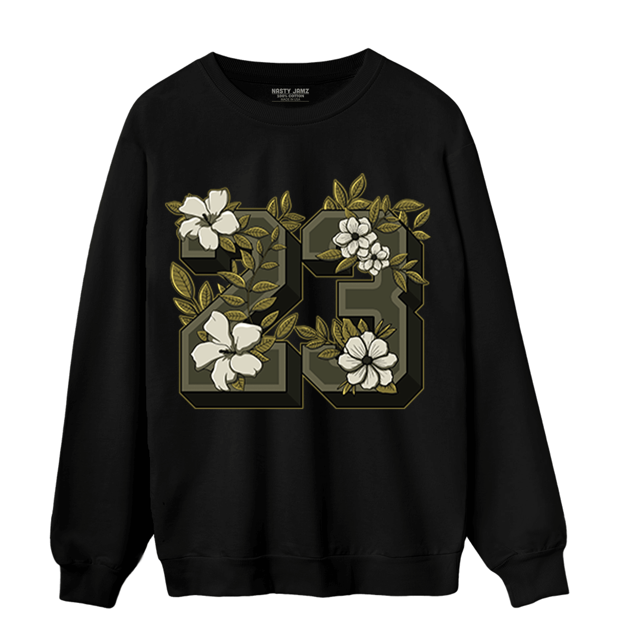 SE Craft Medium Olive 4s Sweatshirt Match 23 Floral - NastyJamz