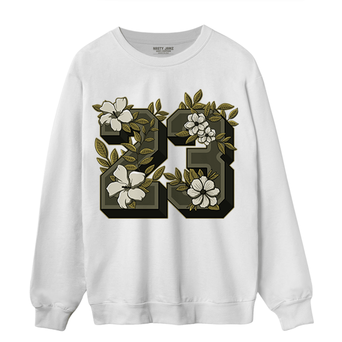 SE Craft Medium Olive 4s Sweatshirt Match 23 Floral - NastyJamz