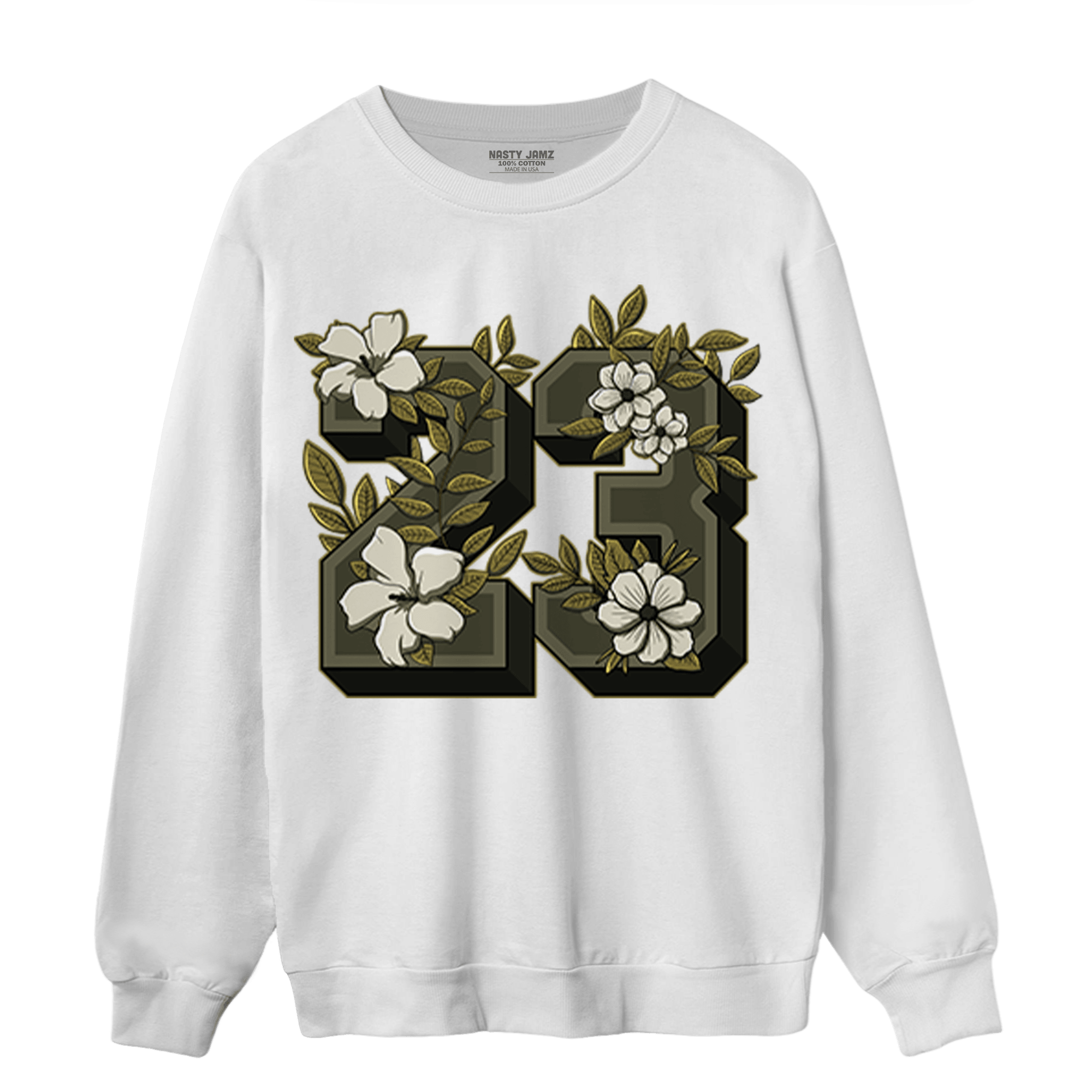 SE Craft Medium Olive 4s Sweatshirt Match 23 Floral - NastyJamz