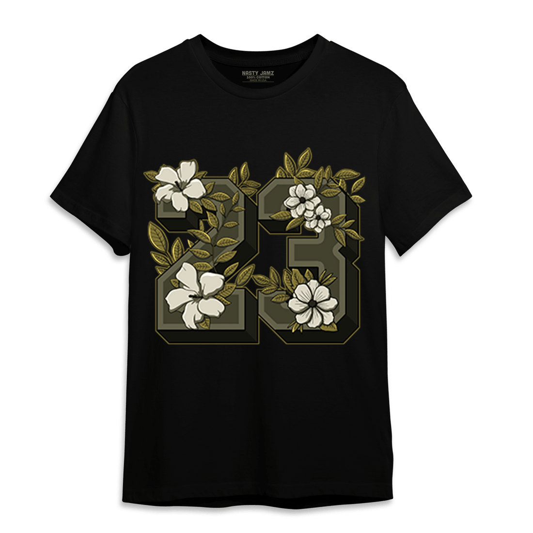 SE Craft Medium Olive 4s T Shirt Match 23 Floral - NastyJamz
