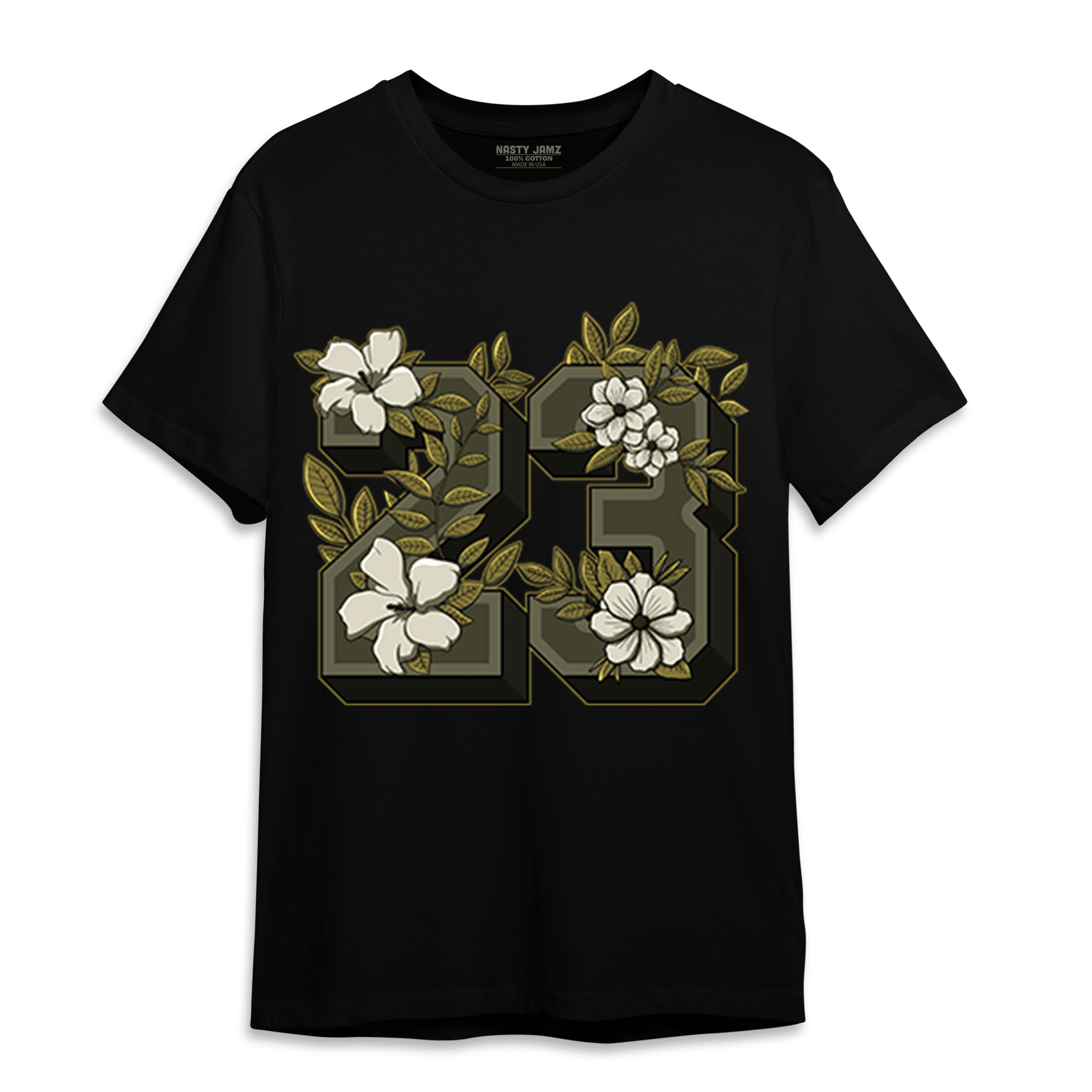 SE Craft Medium Olive 4s T Shirt Match 23 Floral - NastyJamz