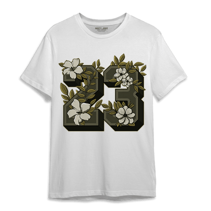 SE Craft Medium Olive 4s T Shirt Match 23 Floral - NastyJamz