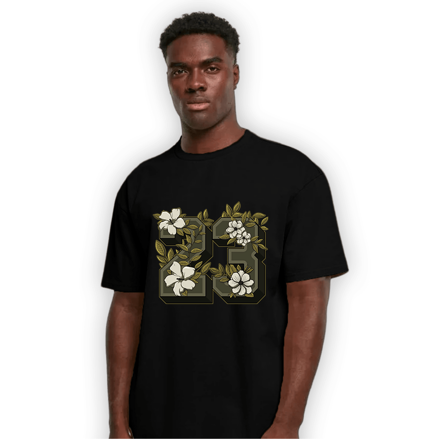 SE Craft Medium Olive 4s T Shirt Match 23 Floral - NastyJamz