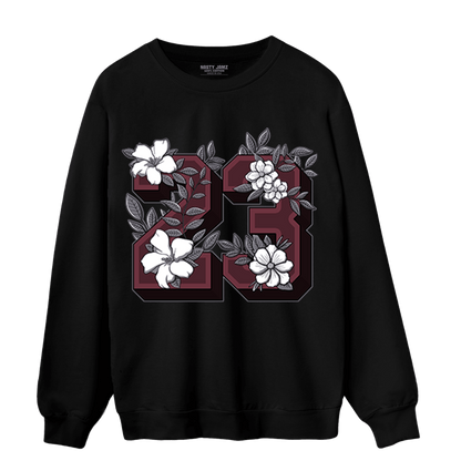 Burgundy 5s Sweatshirt Match 23 Floral - NastyJamz