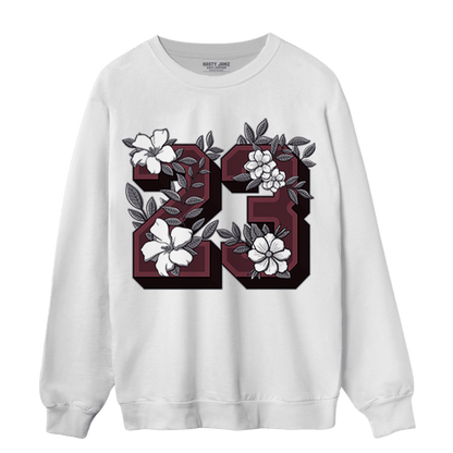 Burgundy 5s Sweatshirt Match 23 Floral - NastyJamz