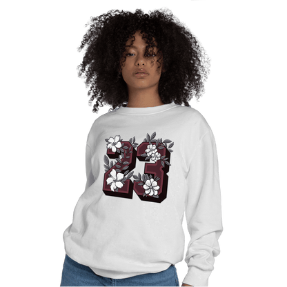 Burgundy 5s Sweatshirt Match 23 Floral - NastyJamz