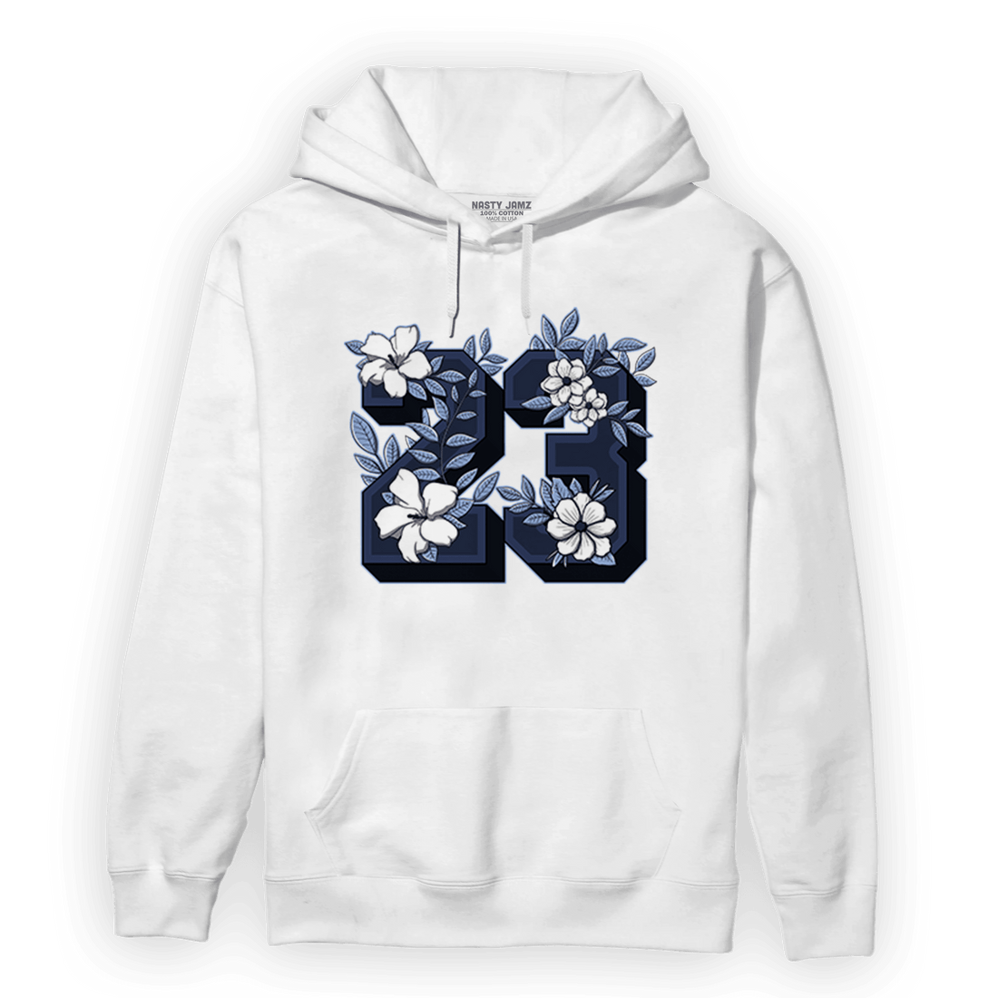 Midnight Navy 5s Hoodie Match 23 Floral - NastyJamz