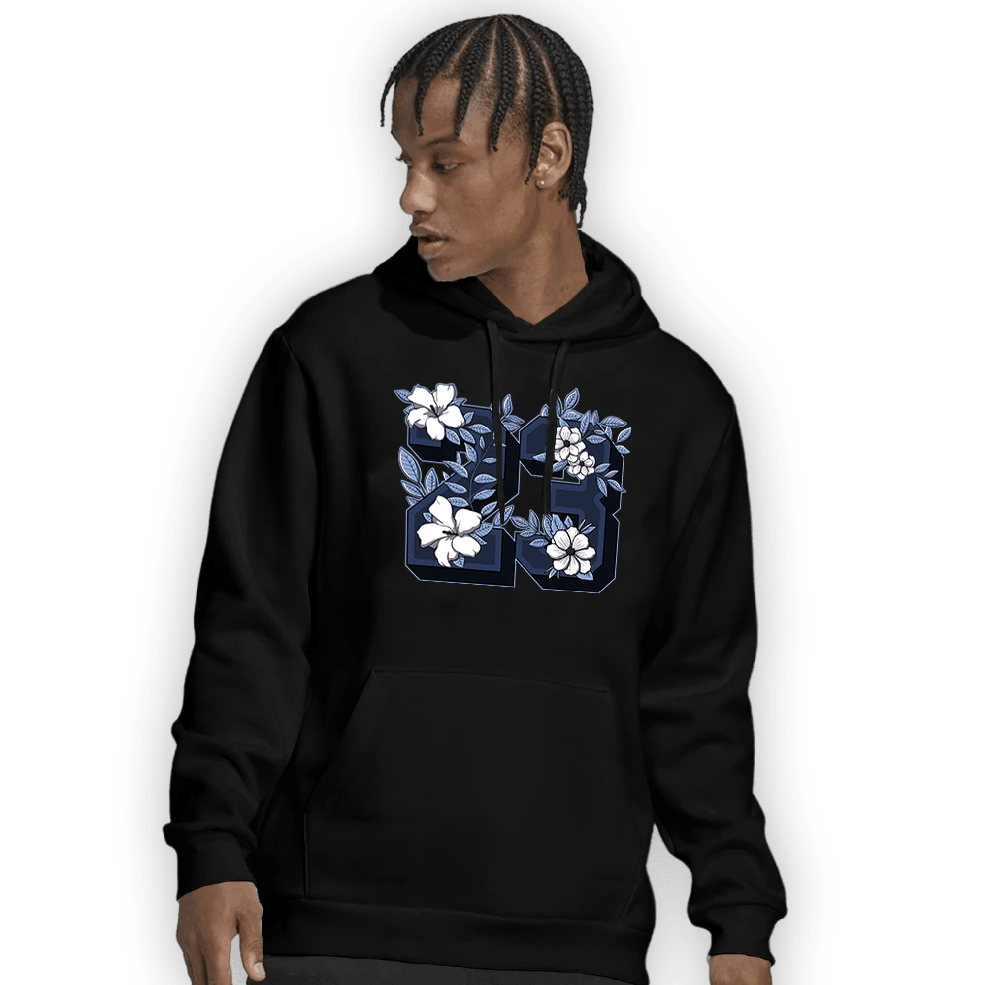 Midnight Navy 5s Hoodie Match 23 Floral - NastyJamz
