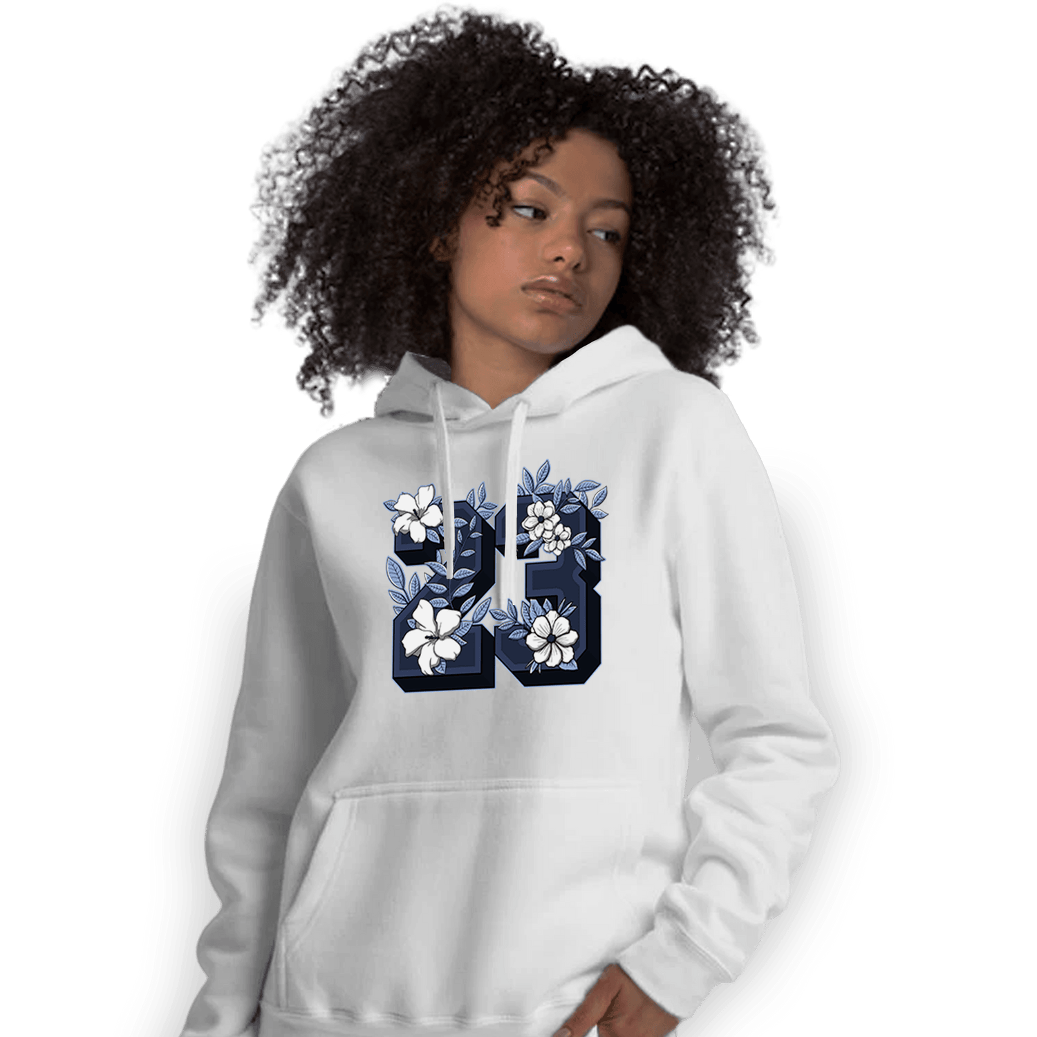 Midnight Navy 5s Hoodie Match 23 Floral - NastyJamz