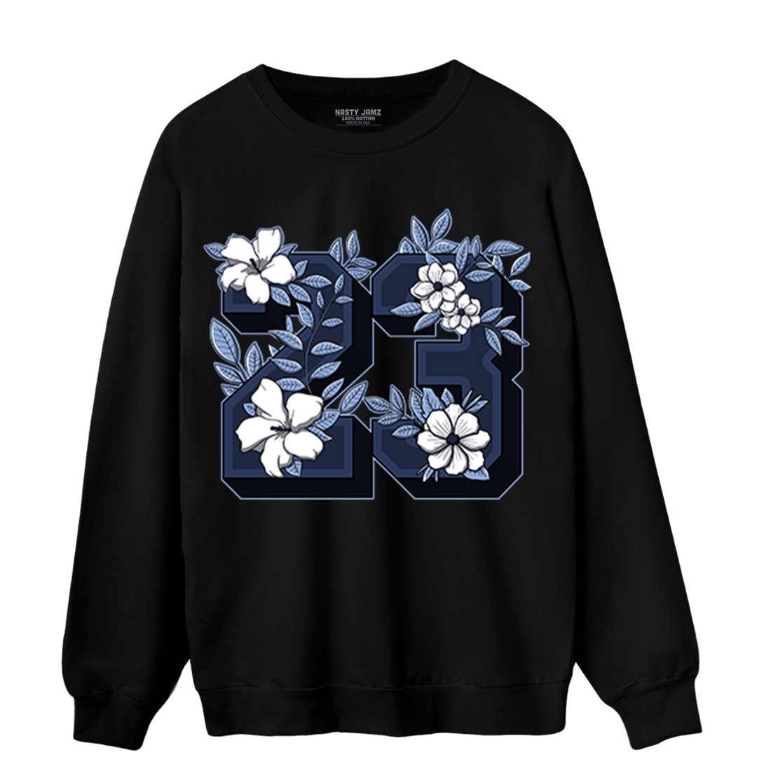 Midnight Navy 5s Sweatshirt Match 23 Floral - NastyJamz