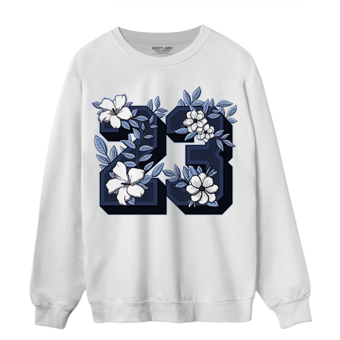 Midnight Navy 5s Sweatshirt Match 23 Floral - NastyJamz