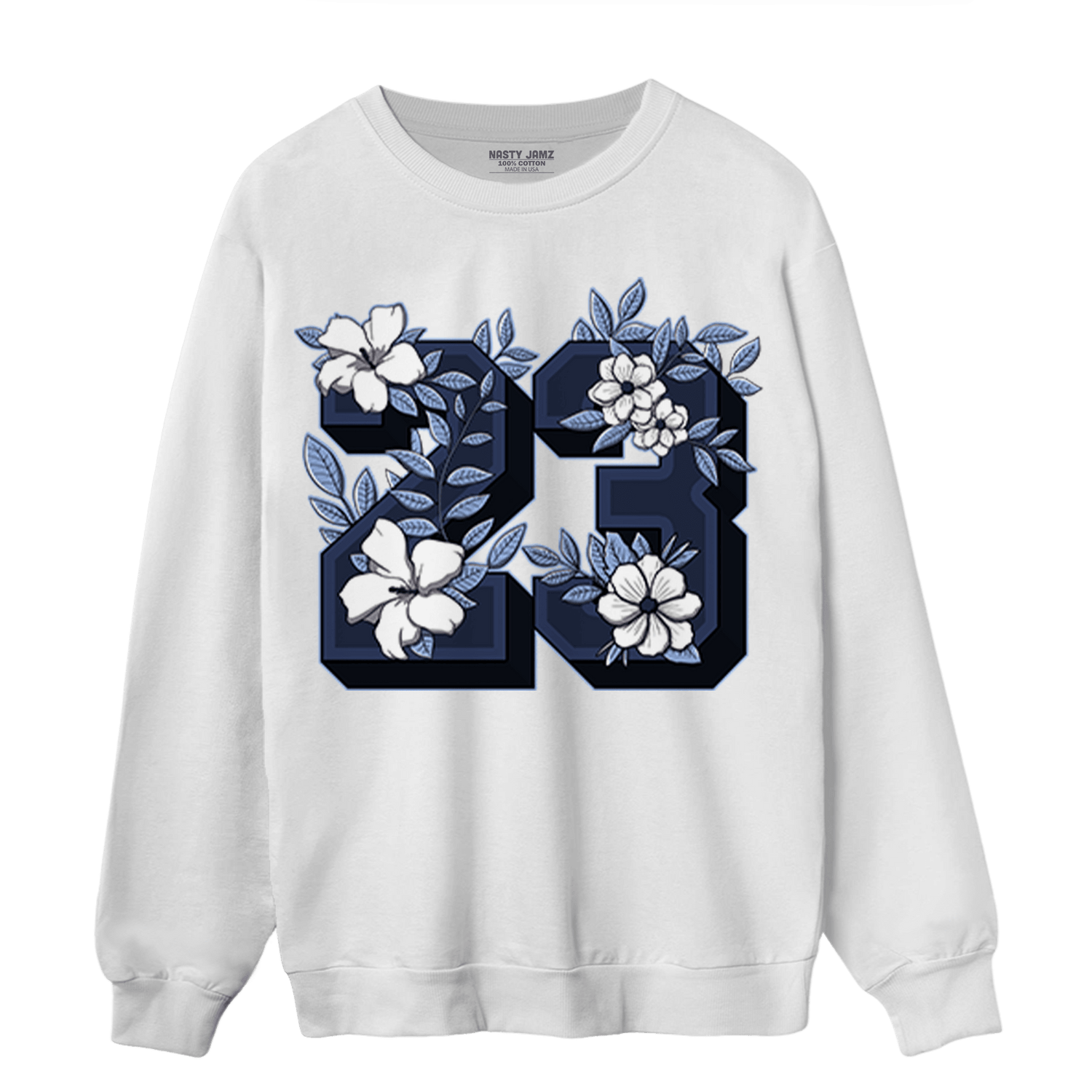 Midnight Navy 5s Sweatshirt Match 23 Floral - NastyJamz