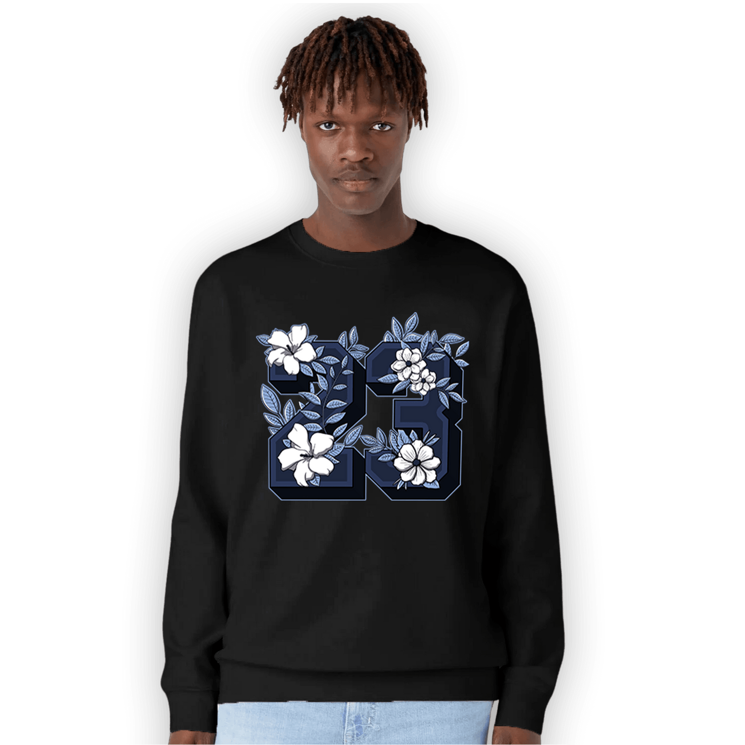 Midnight Navy 5s Sweatshirt Match 23 Floral - NastyJamz