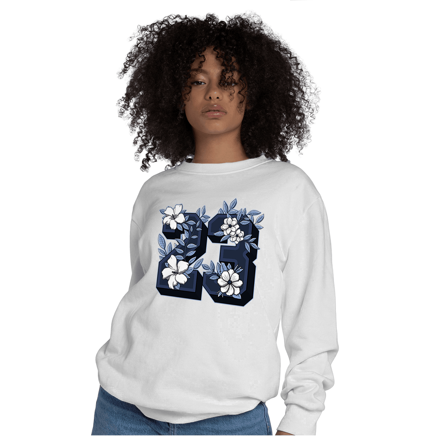 Midnight Navy 5s Sweatshirt Match 23 Floral - NastyJamz
