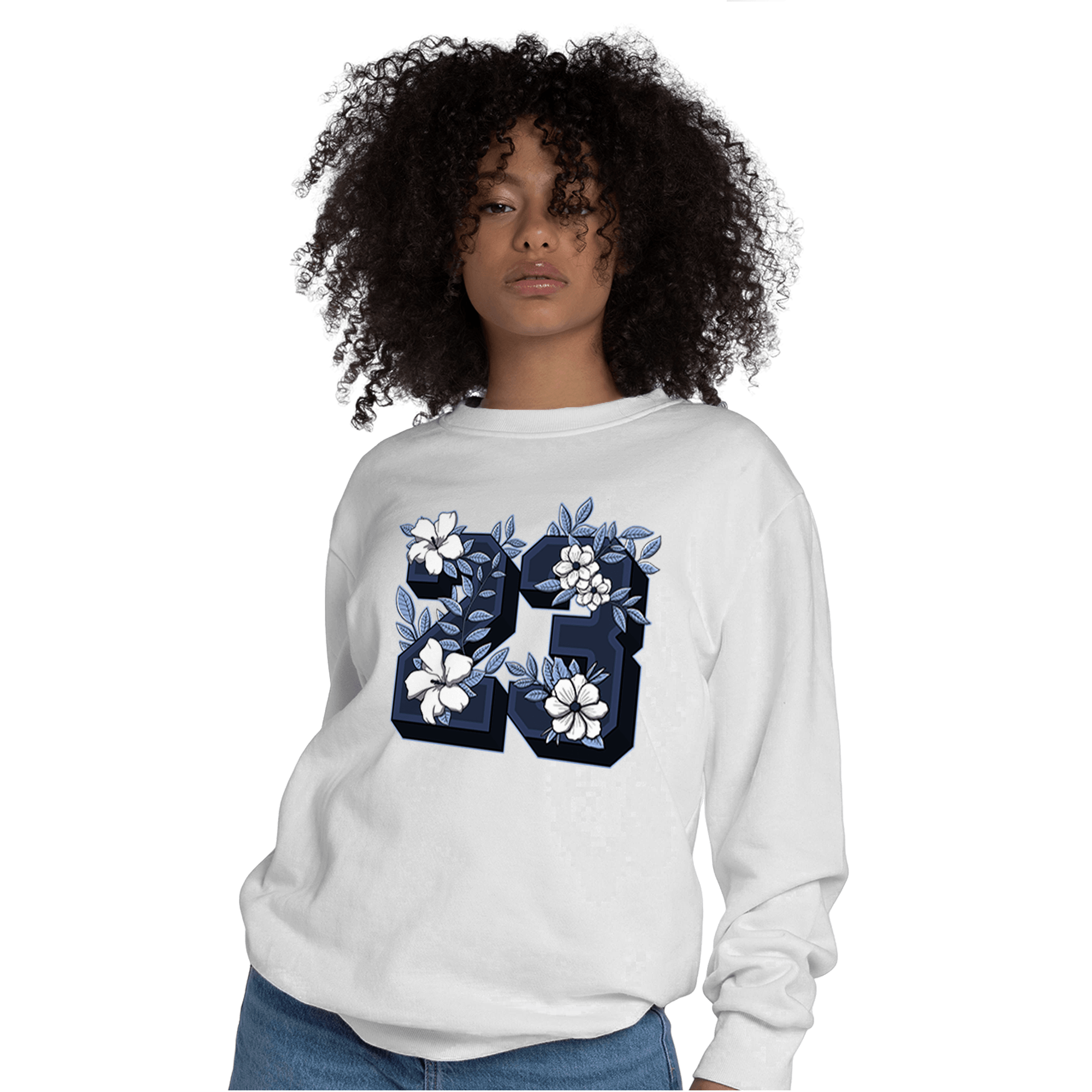 Midnight Navy 5s Sweatshirt Match 23 Floral - NastyJamz