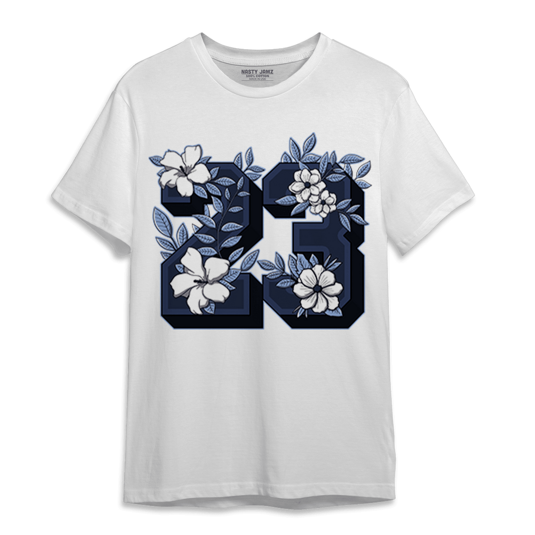 Midnight Navy 5s T Shirt Match 23 Floral - NastyJamz