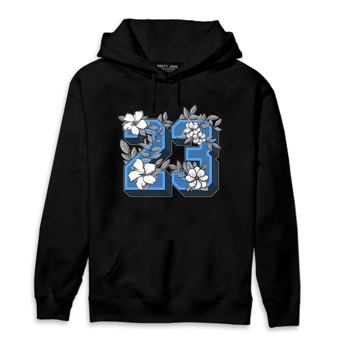 University Blue 5s Hoodie Match 23 Floral - NastyJamz