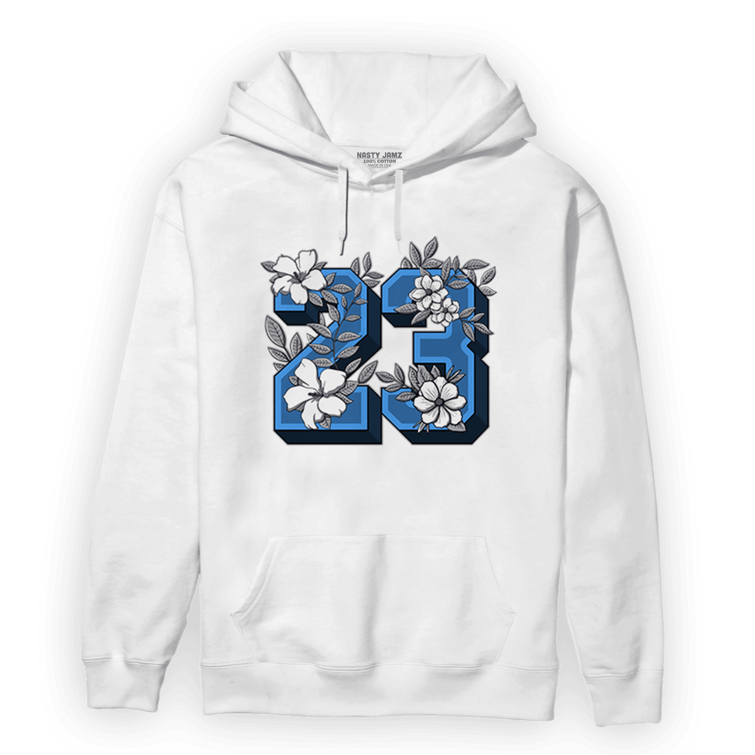 University Blue 5s Hoodie Match 23 Floral - NastyJamz