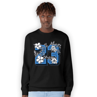 University Blue 5s Sweatshirt Match 23 Floral - NastyJamz