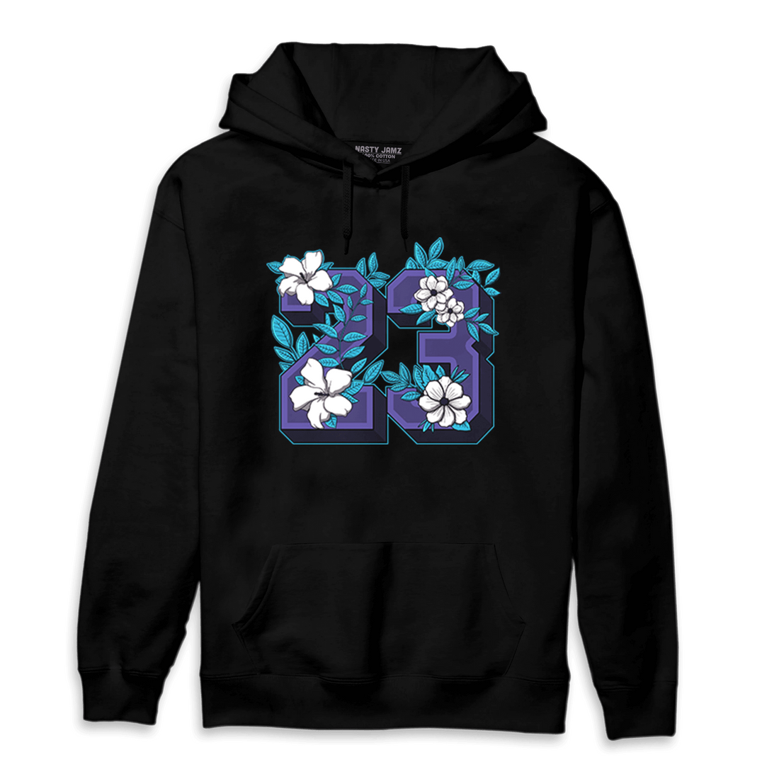 Aqua 6s Hoodie Match 23 Floral - NastyJamz