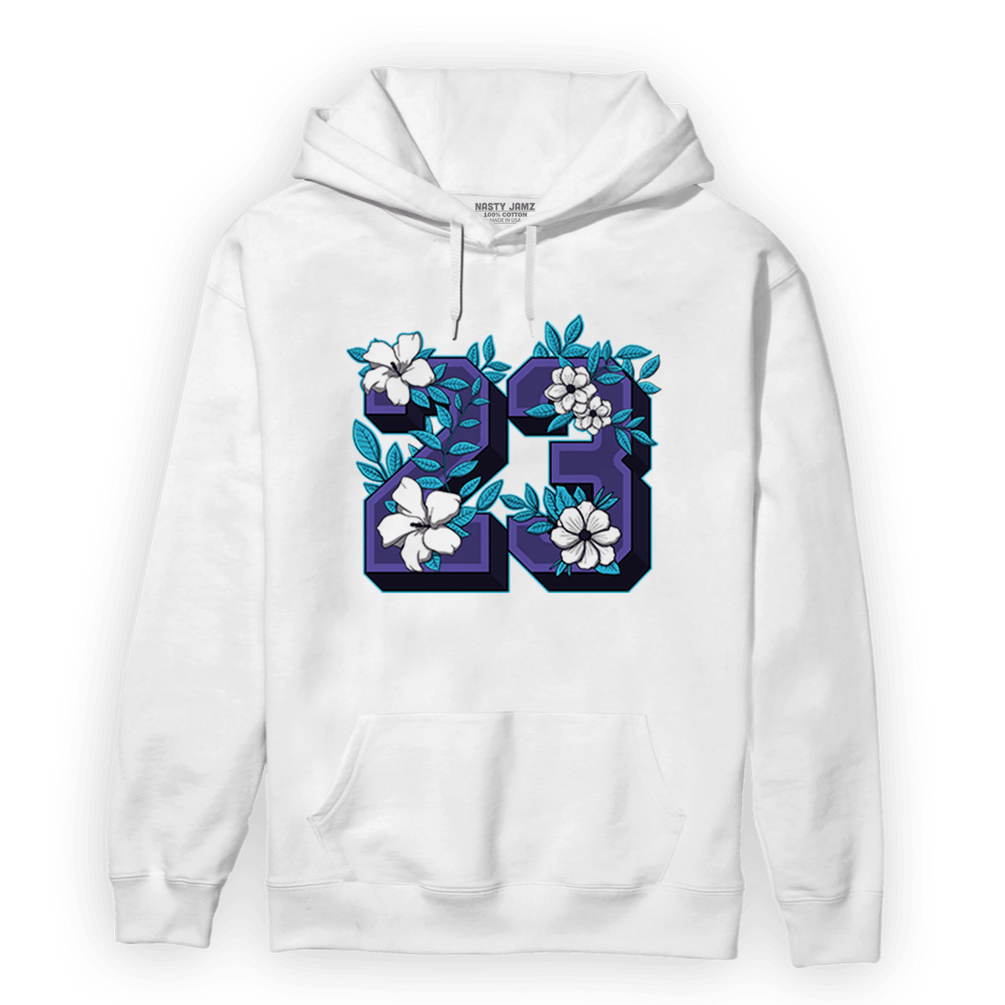 Aqua 6s Hoodie Match 23 Floral - NastyJamz
