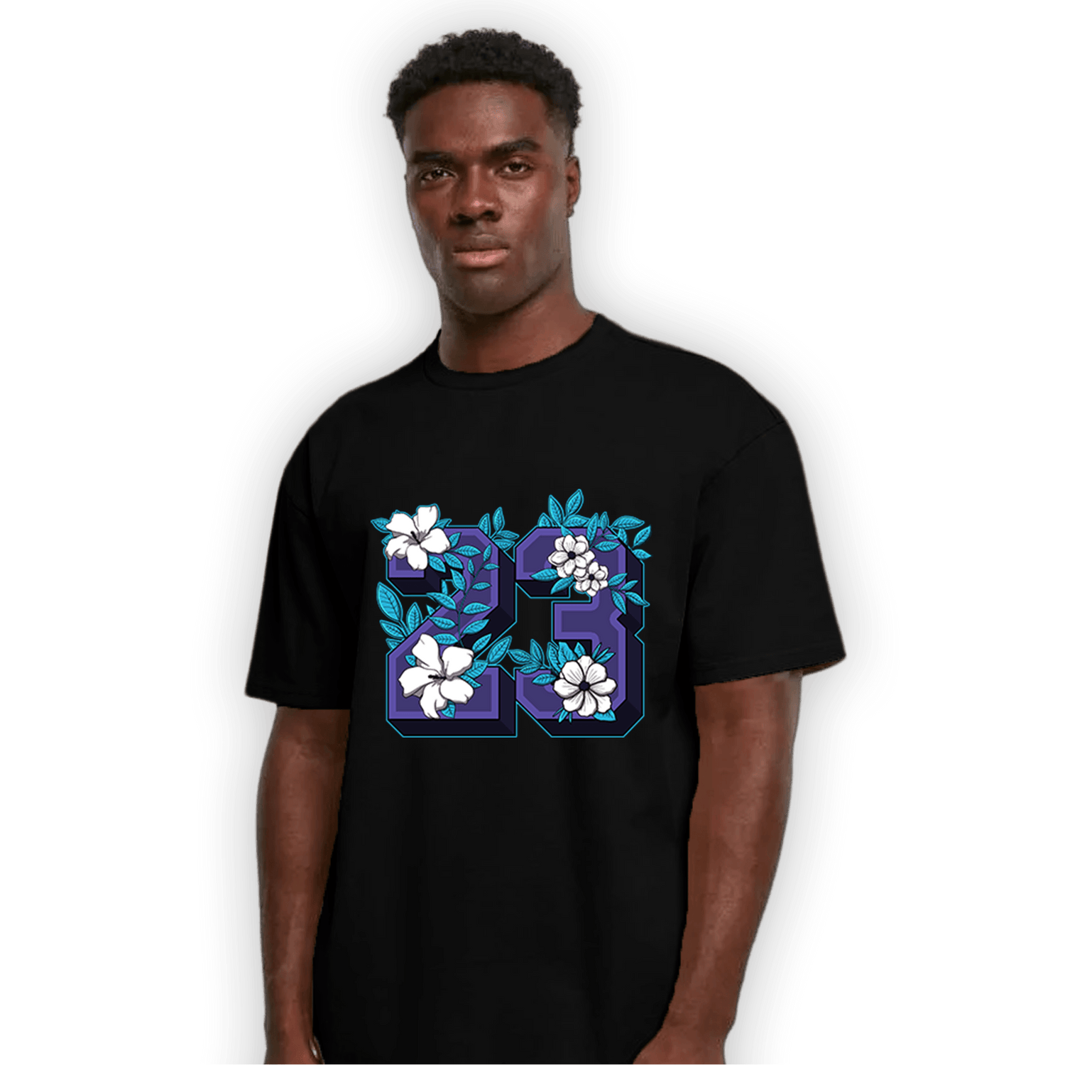 Aqua 6s T Shirt Match 23 Floral - NastyJamz